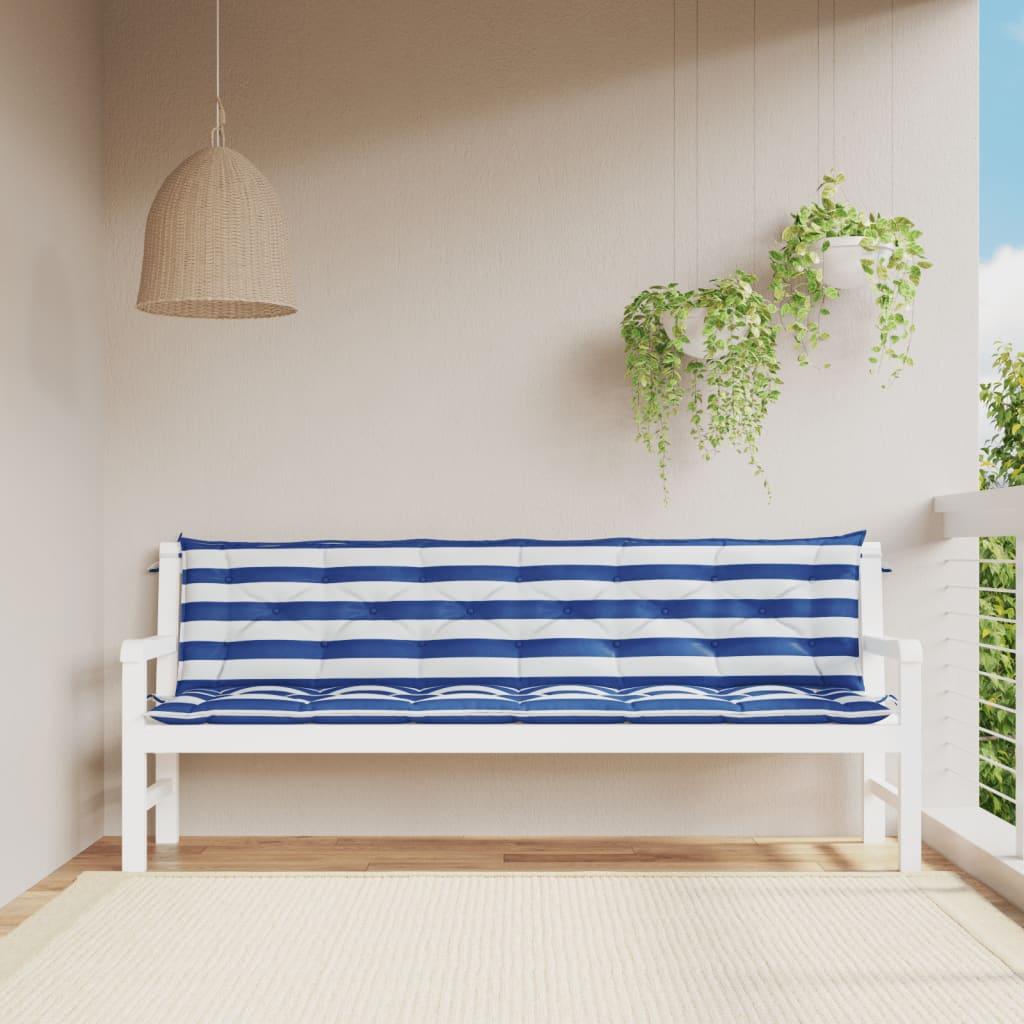 Garden Bench Cushions 2pcs Blue&White Stripe 78.7