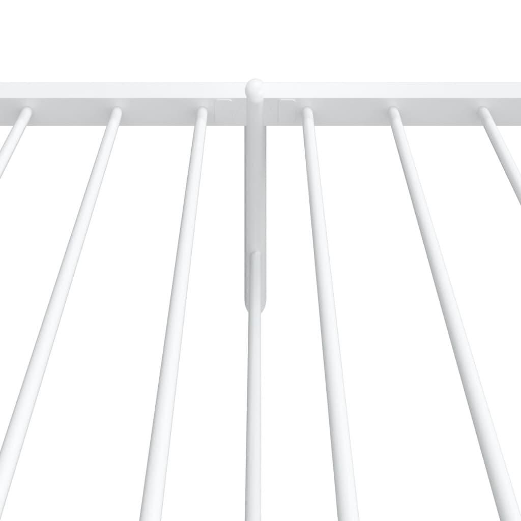 Metal Bed Frame with Headboard and Footboard White 39.4