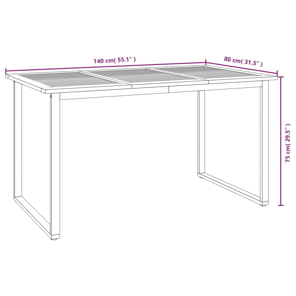 Patio Table with U-shaped Legs 55.1