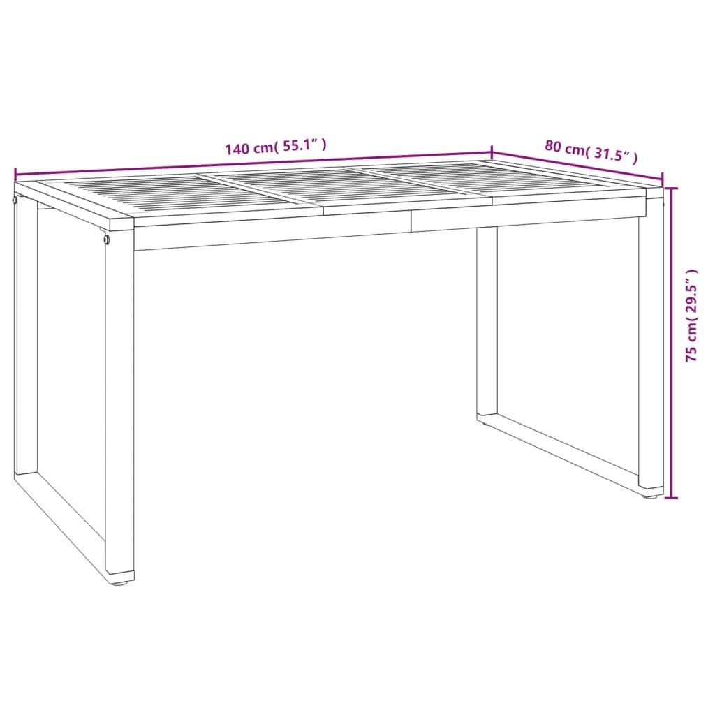 Patio Table with U-shaped Legs 55.1