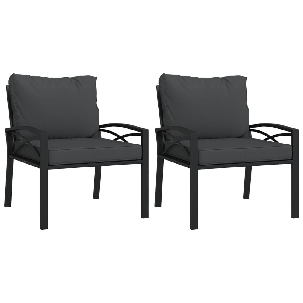 Patio Chairs with Gray Cushions 2 pcs 26.8