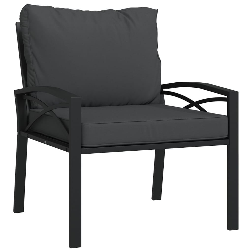 Patio Chairs with Gray Cushions 2 pcs 26.8