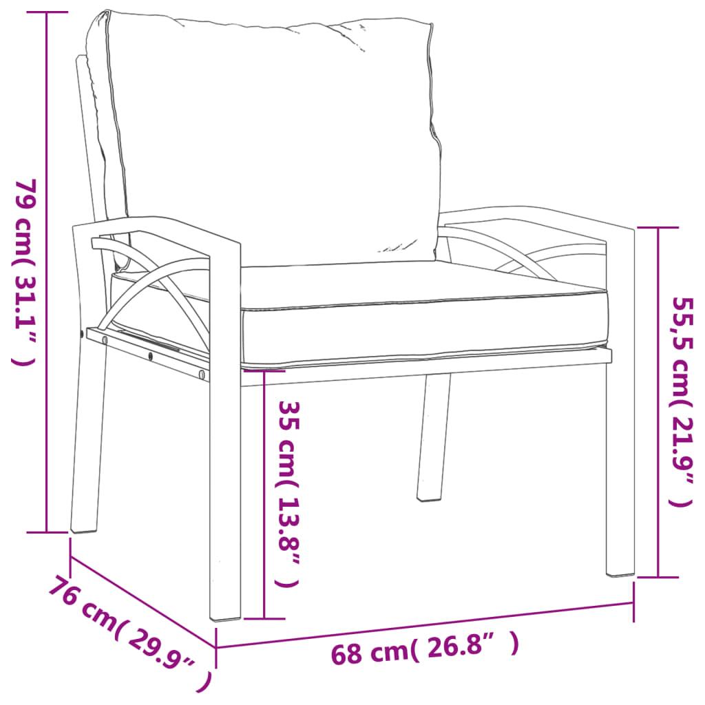 Patio Chairs with Gray Cushions 2 pcs 26.8