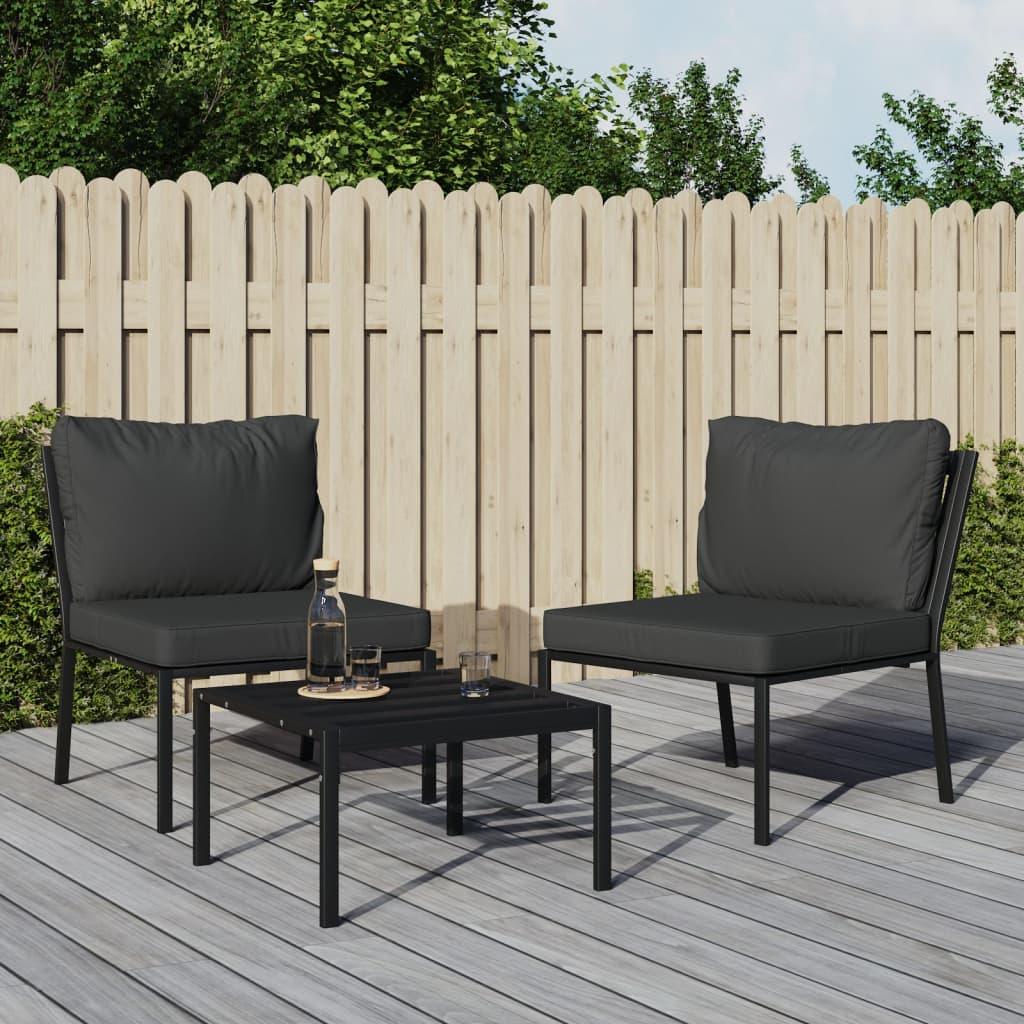 Patio Chairs with Gray Cushions 2 pcs 23.6