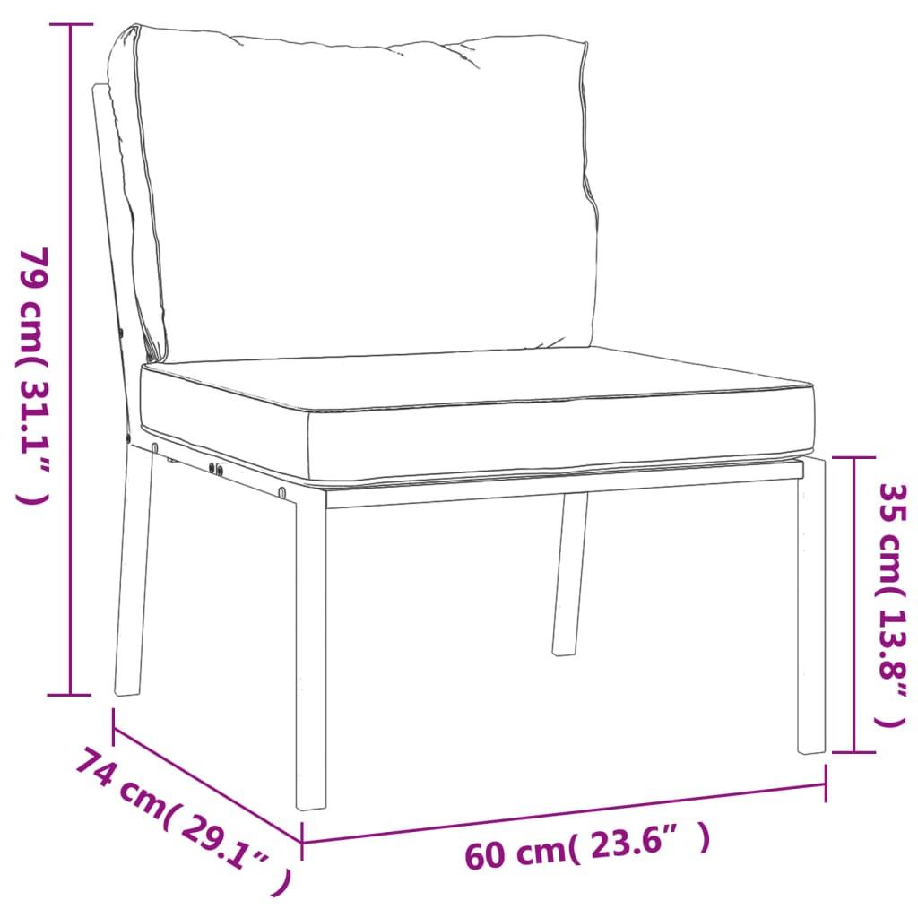 Patio Chairs with Sand Cushions 2 pcs 23.6