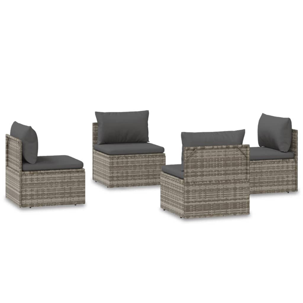 Patio Middle Sofas 4 pcs Gray 22.4