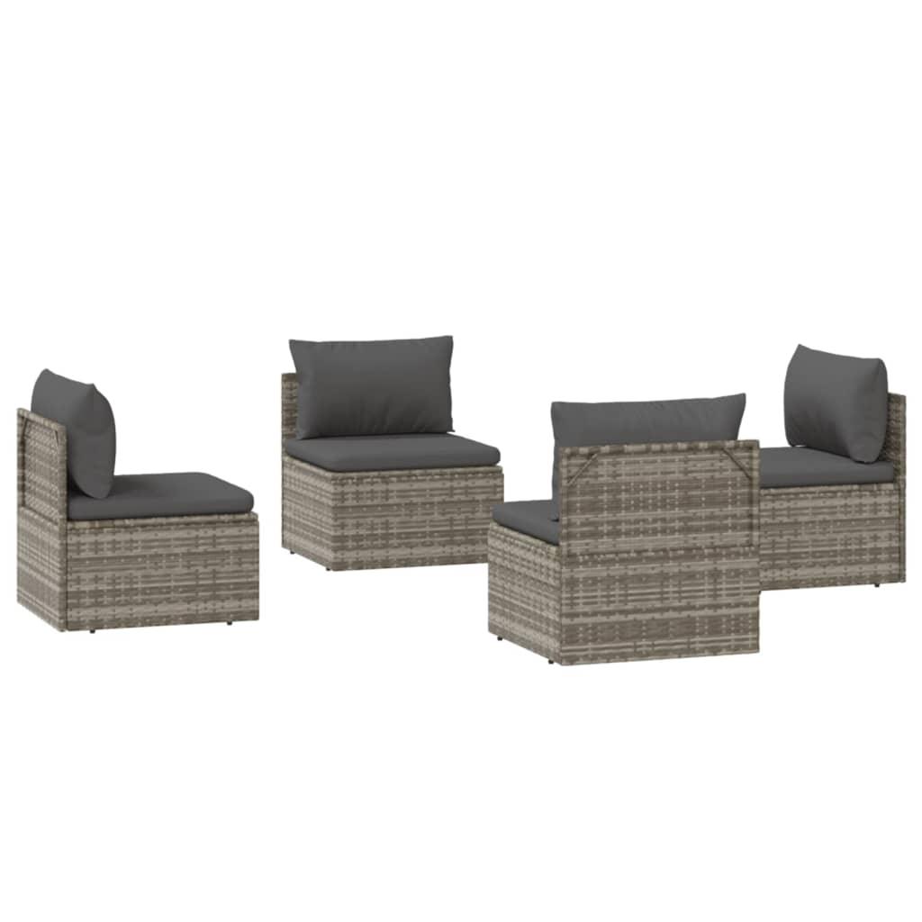 Patio Middle Sofas 4 pcs Gray 22.4