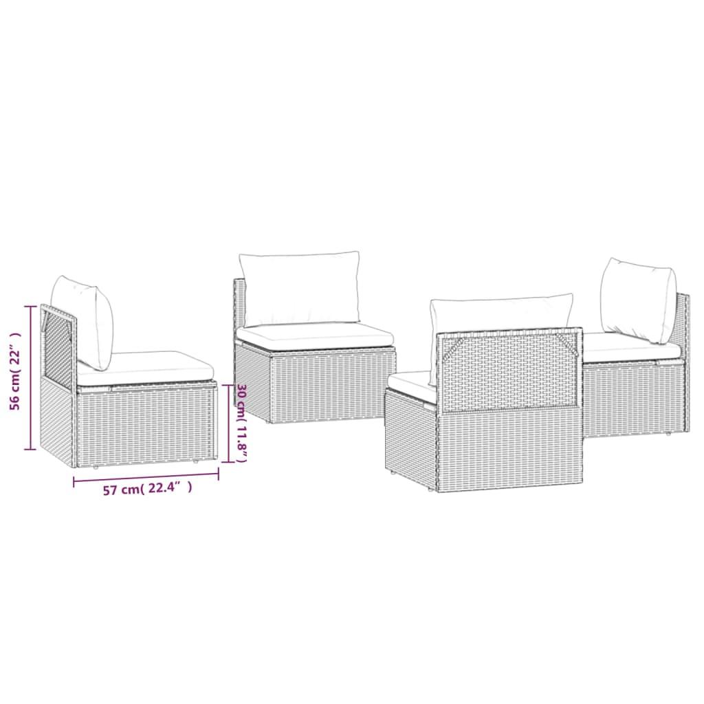 Patio Middle Sofas 4 pcs Gray 22.4