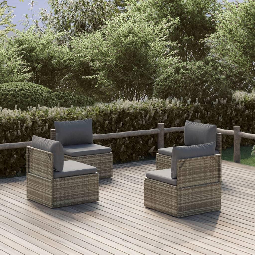 Patio Middle Sofas 4 pcs Gray 22.4