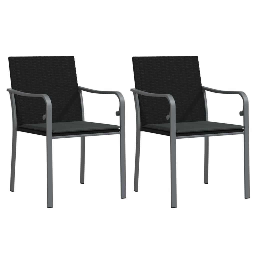 Patio Chairs with Cushions 2 pcs Black 22