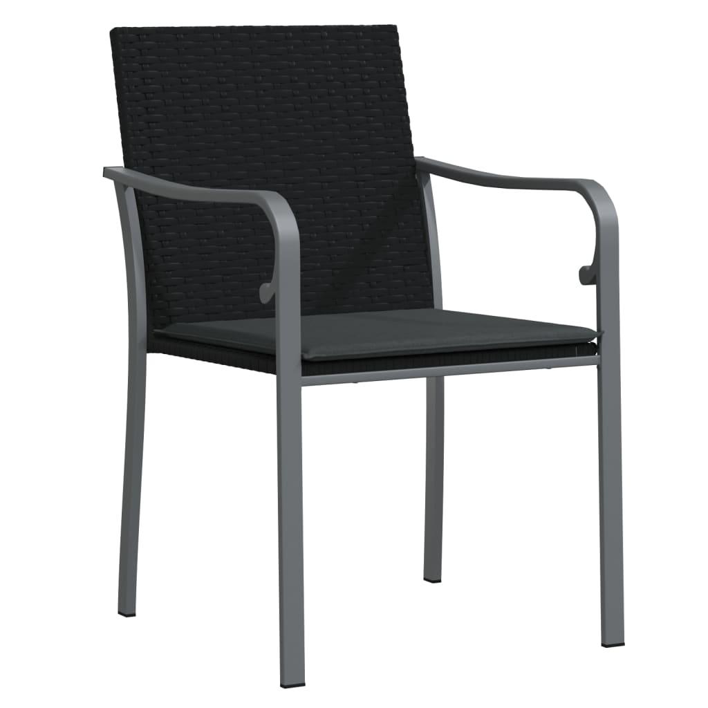 Patio Chairs with Cushions 2 pcs Black 22