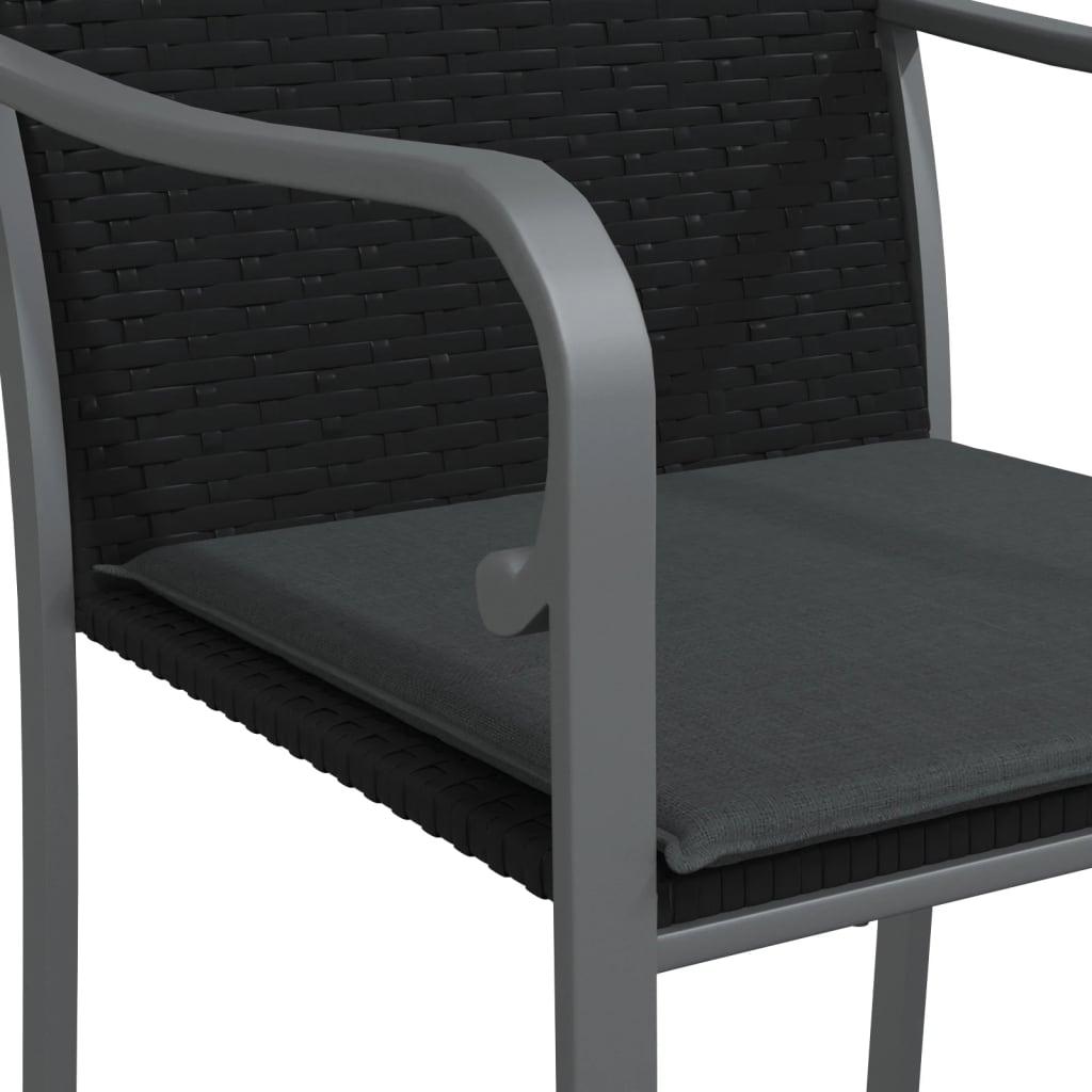 Patio Chairs with Cushions 2 pcs Black 22