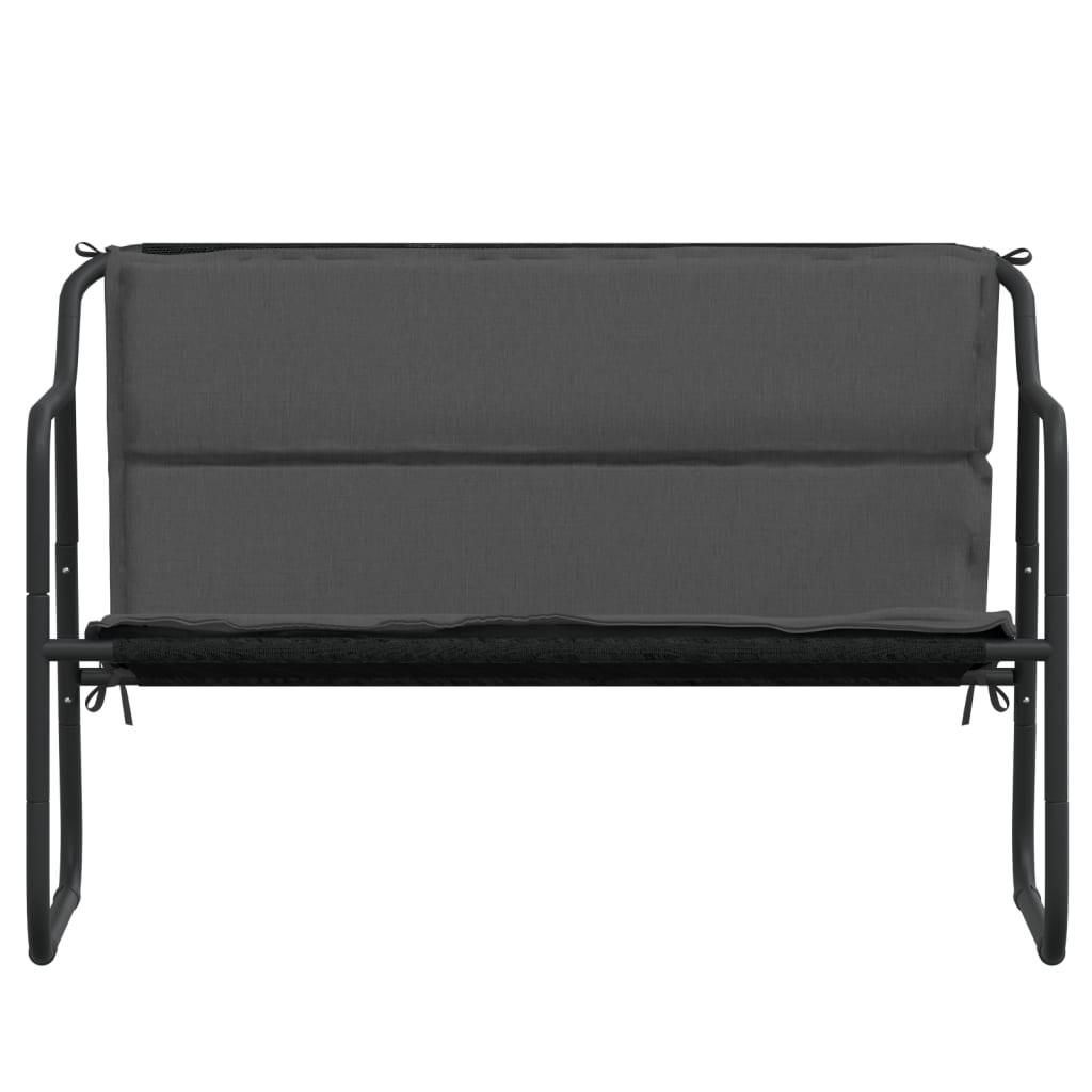 2-Seater Patio Bench with Cushion Anthracite Steel