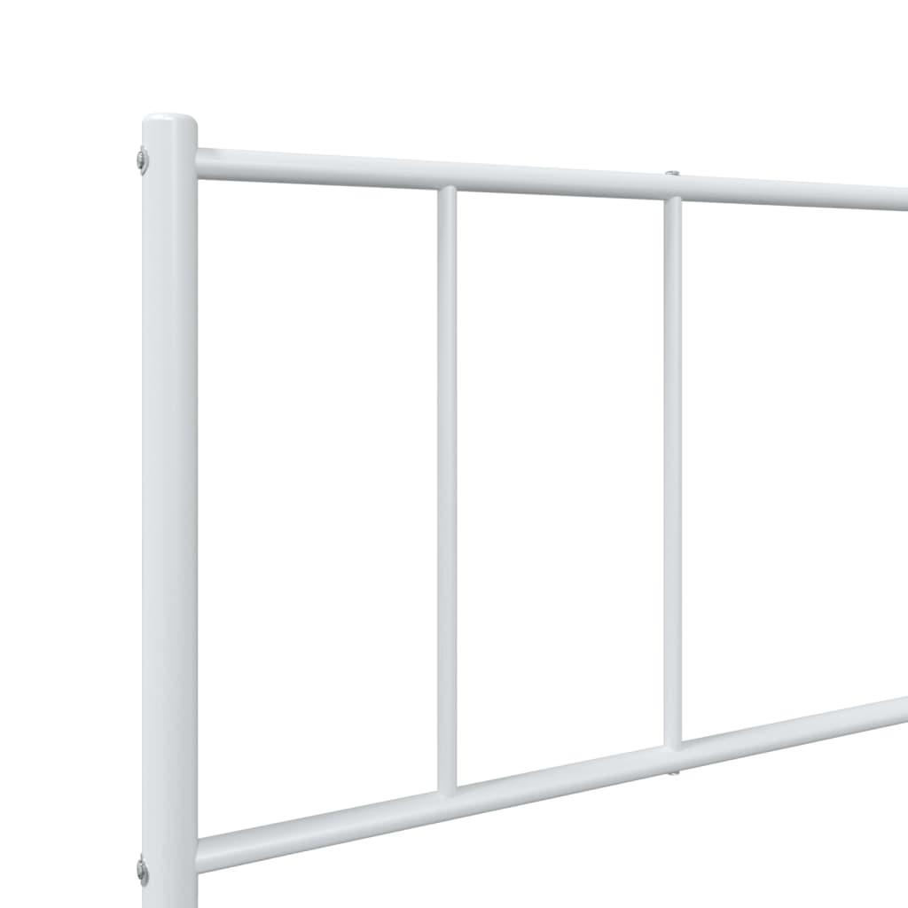 Metal Bed Frame with Headboard and Footboard White 39.4