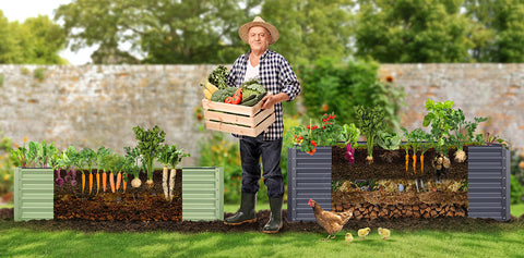 garden bed sectional view