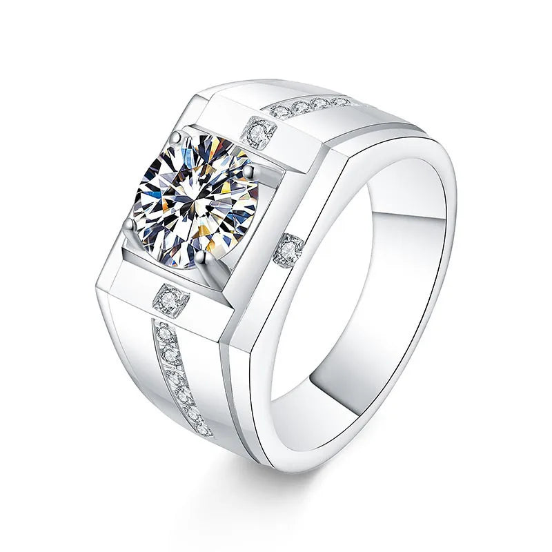 Male  2ct Lab Diamond Ring 925 sterling silver Rings for men