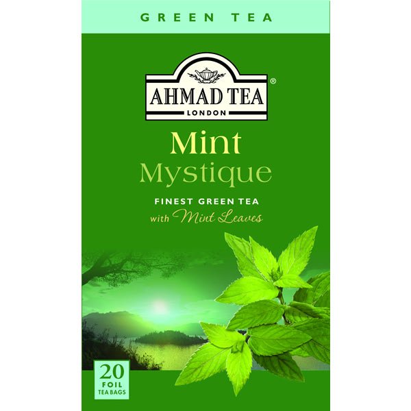 Ahmad Mint Mystique Green Tea with Mint Leaves | 20 Foil Tea Bags