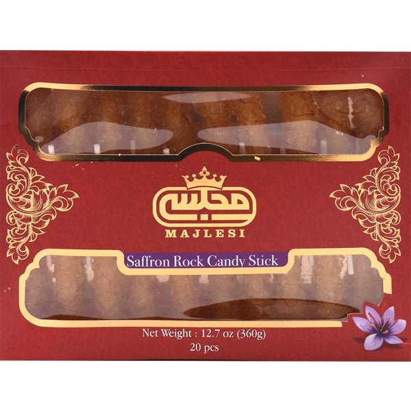 Majlesi Saffron Rock Candy Stick | 20 Pieces - 12.7 oz