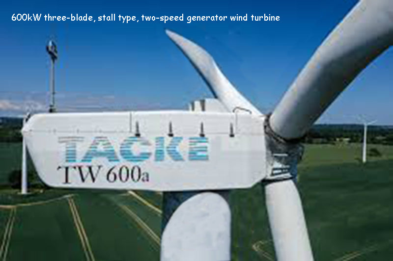 600kW three-blade, stall type, two-speed generator wind turbine
