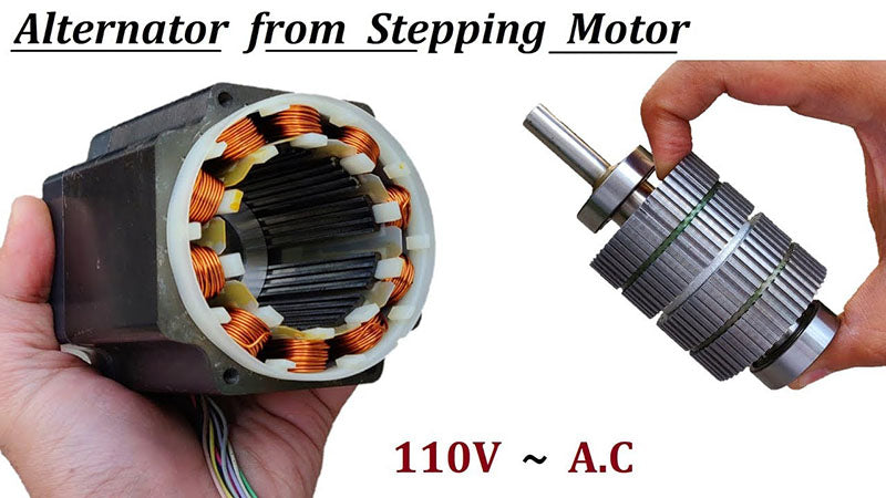 Alternator from stepping motor