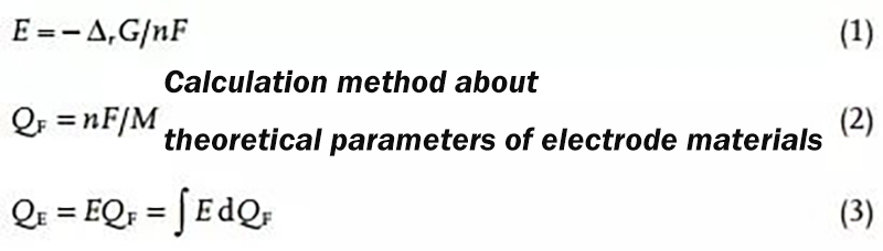 Calculation method about theoretical parameters of electrode materials