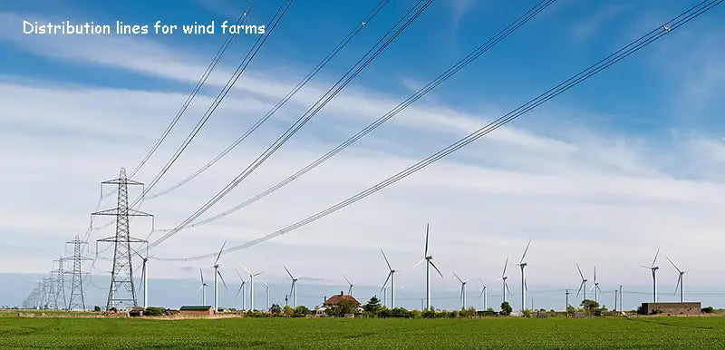 Distribution lines for wind farms