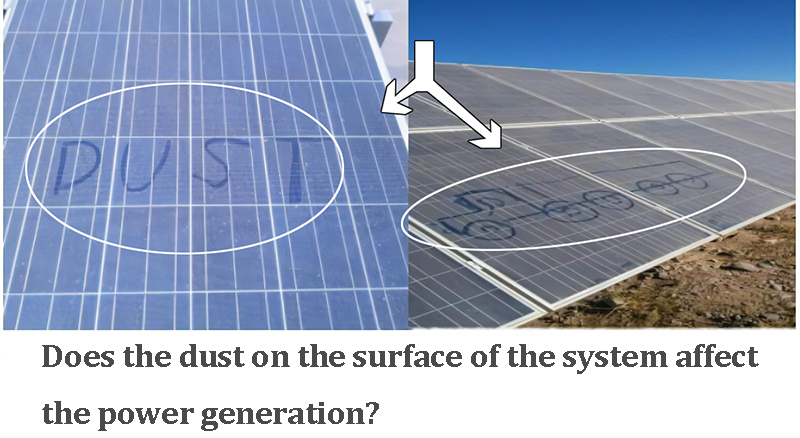 Does the dust on the surface of the system affect the power generation