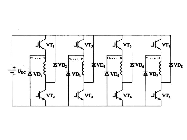 Figure 1 Commonly used half-bridge inverter topology for switched reluctance motor drives