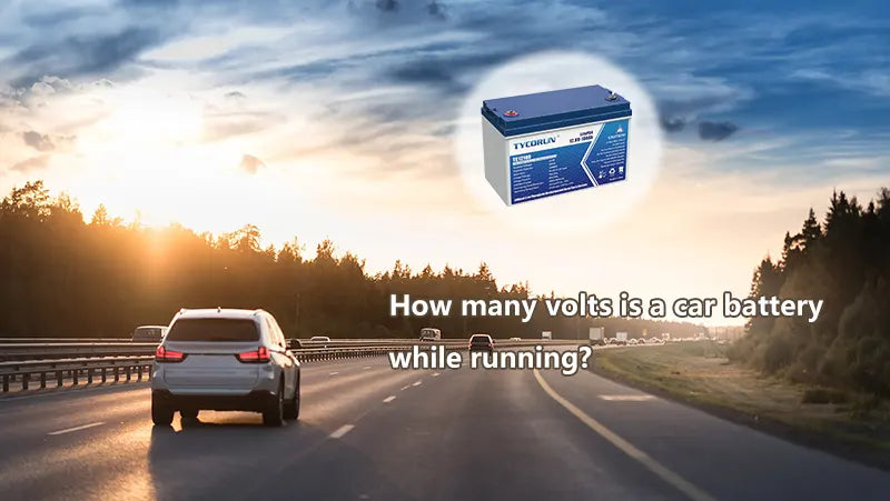 How many volts is a car battery while running