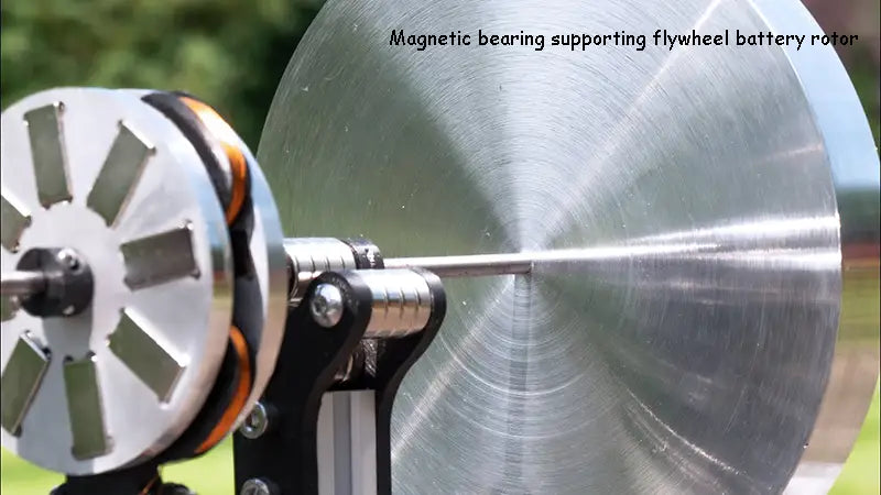The flywheel battery supports the magnetic bearing of the flywheel rotor