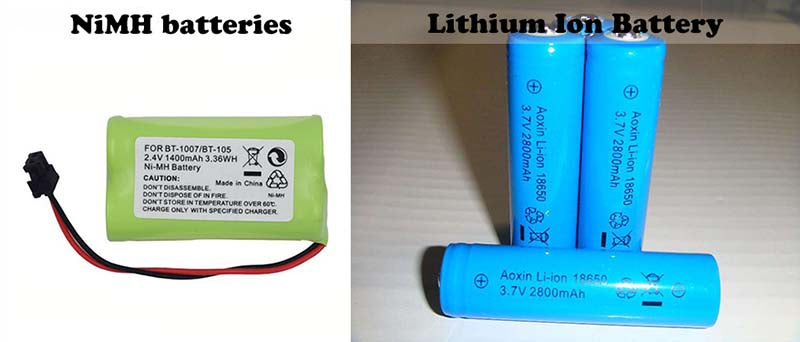 NiMH and Lithium batteries