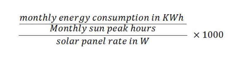 PV solar panel calculation