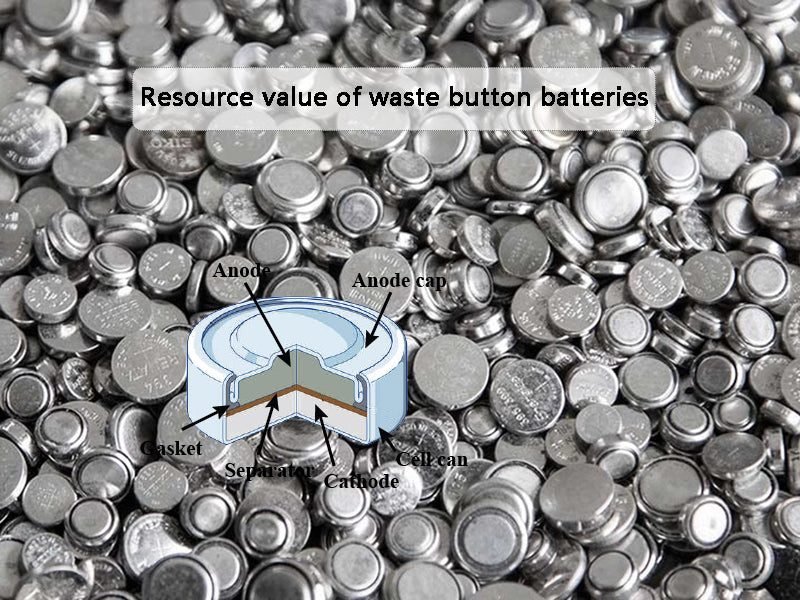 What is the resource value of waste button batteries?