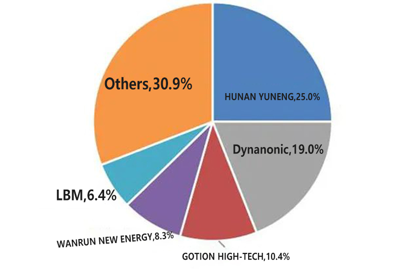 Shipment ratio of major lithium iron phosphate TOP5 companies in 2021