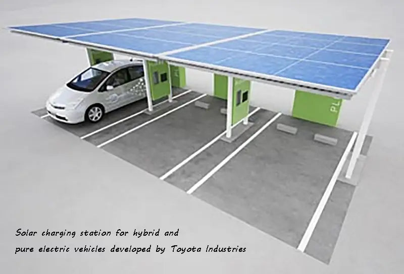 Solar charging station for hybrid and pure electric vehicles developed by Toyota Industries