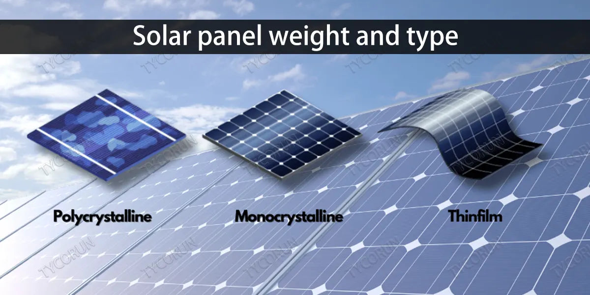 Solar panel weight and type