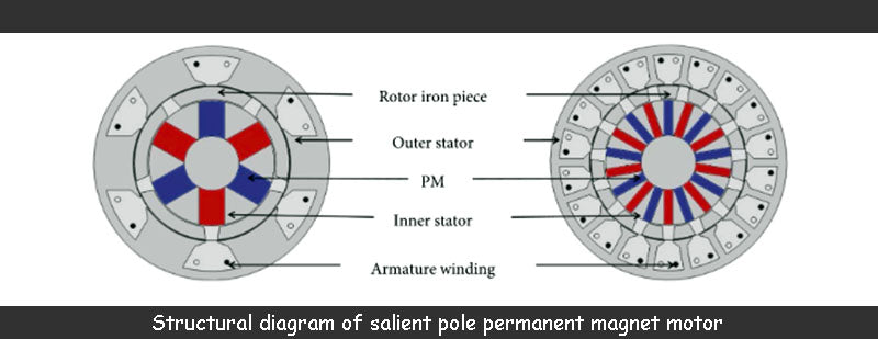 Structural diagram of salient pole permanent magnet motor