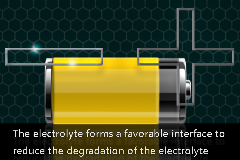 The electrolyte forms a favorable interface to reduce the degradation of the electrolyte
