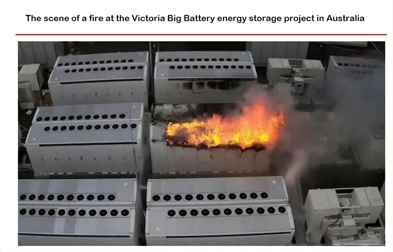 The scene of a fire at the Victoria Big Battery energy storage project in Australia