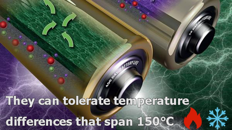 They can tolerate temperature differences that span 150℃