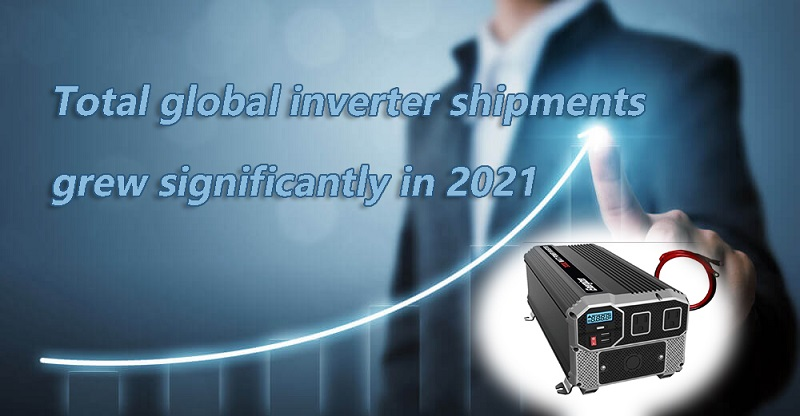Total global inverter shipments grew significantly in 2021