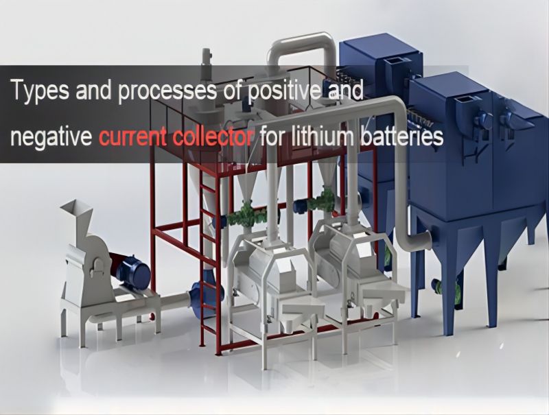 Types and processes of positive and negative current collector for lithium battery