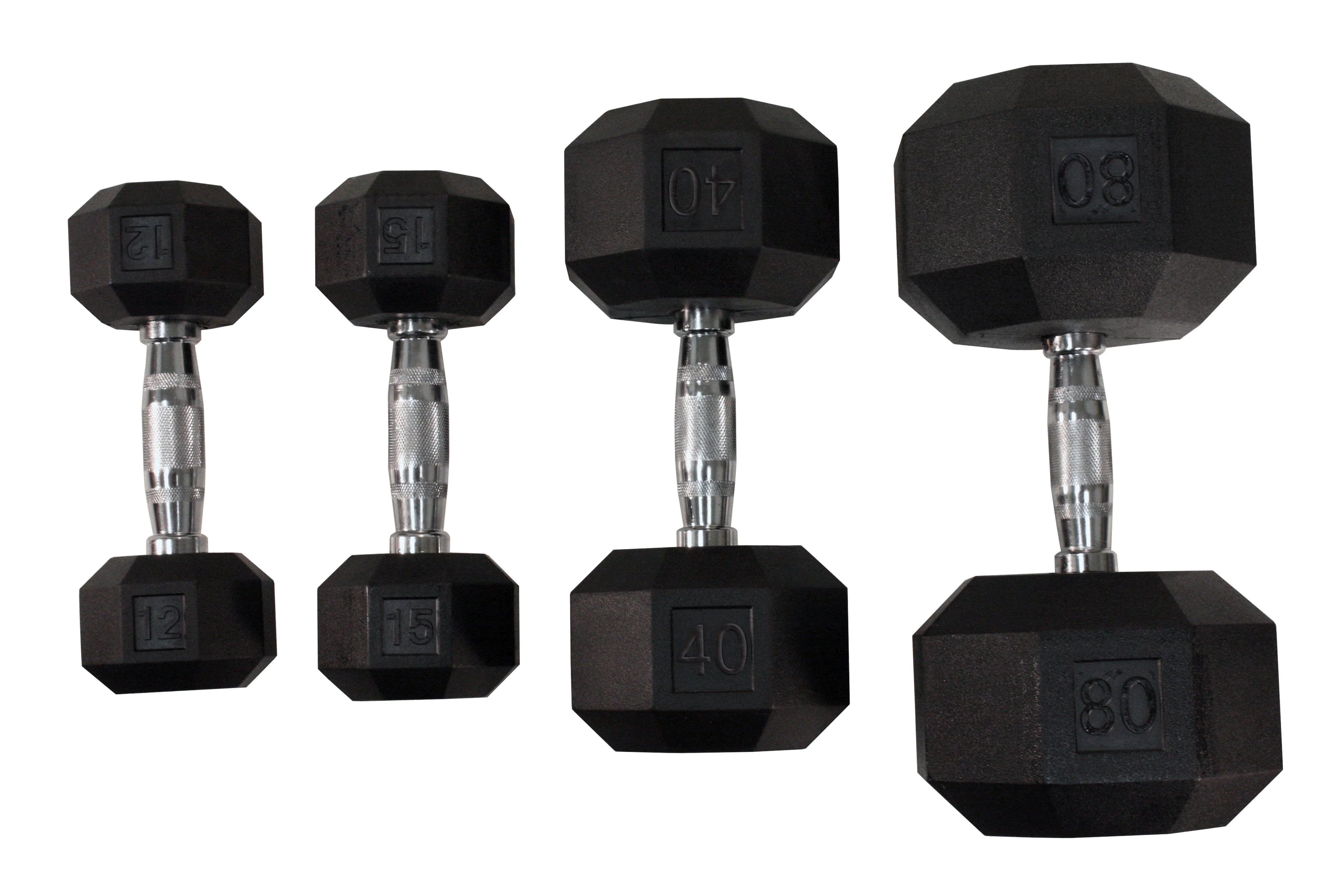 VTX 8-Sided Rubber Encased Dumbbells 55-75lb.