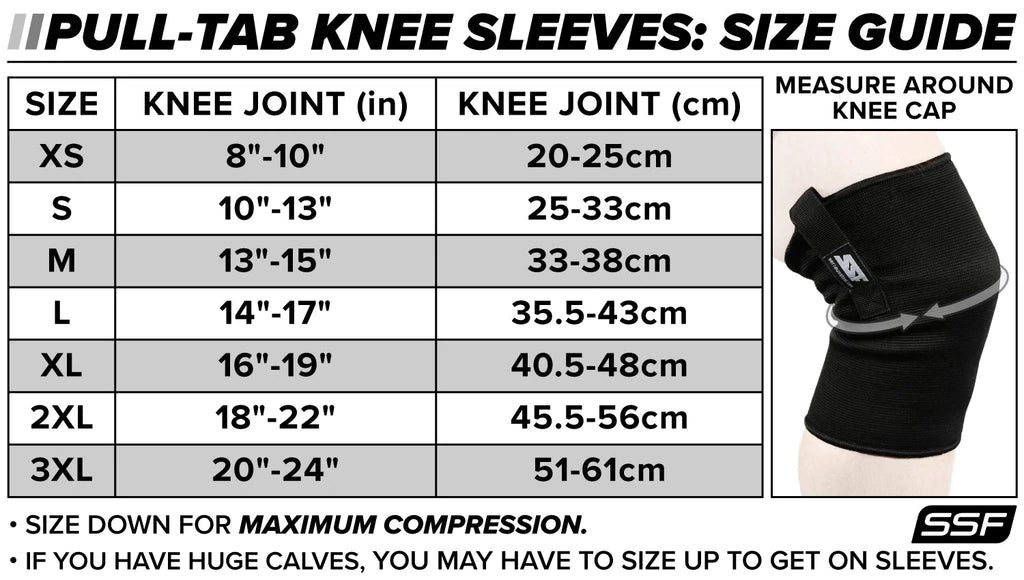 Serious Steel Fitness Knee Sleeves (Heavy Pull Tab / Easy on and off)