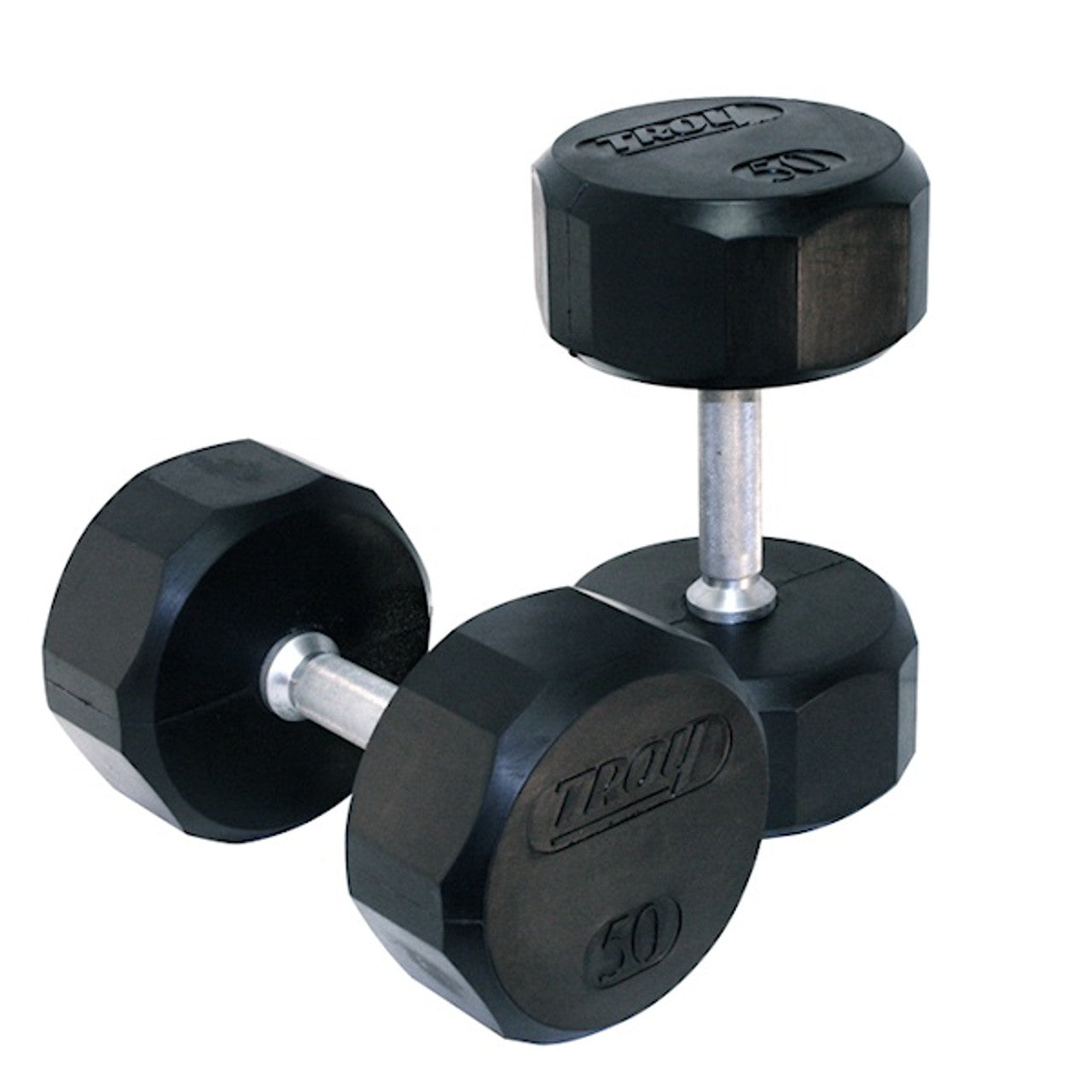 Troy 12-Sided Rubber Encased Dumbbell 55-100 lbs Set