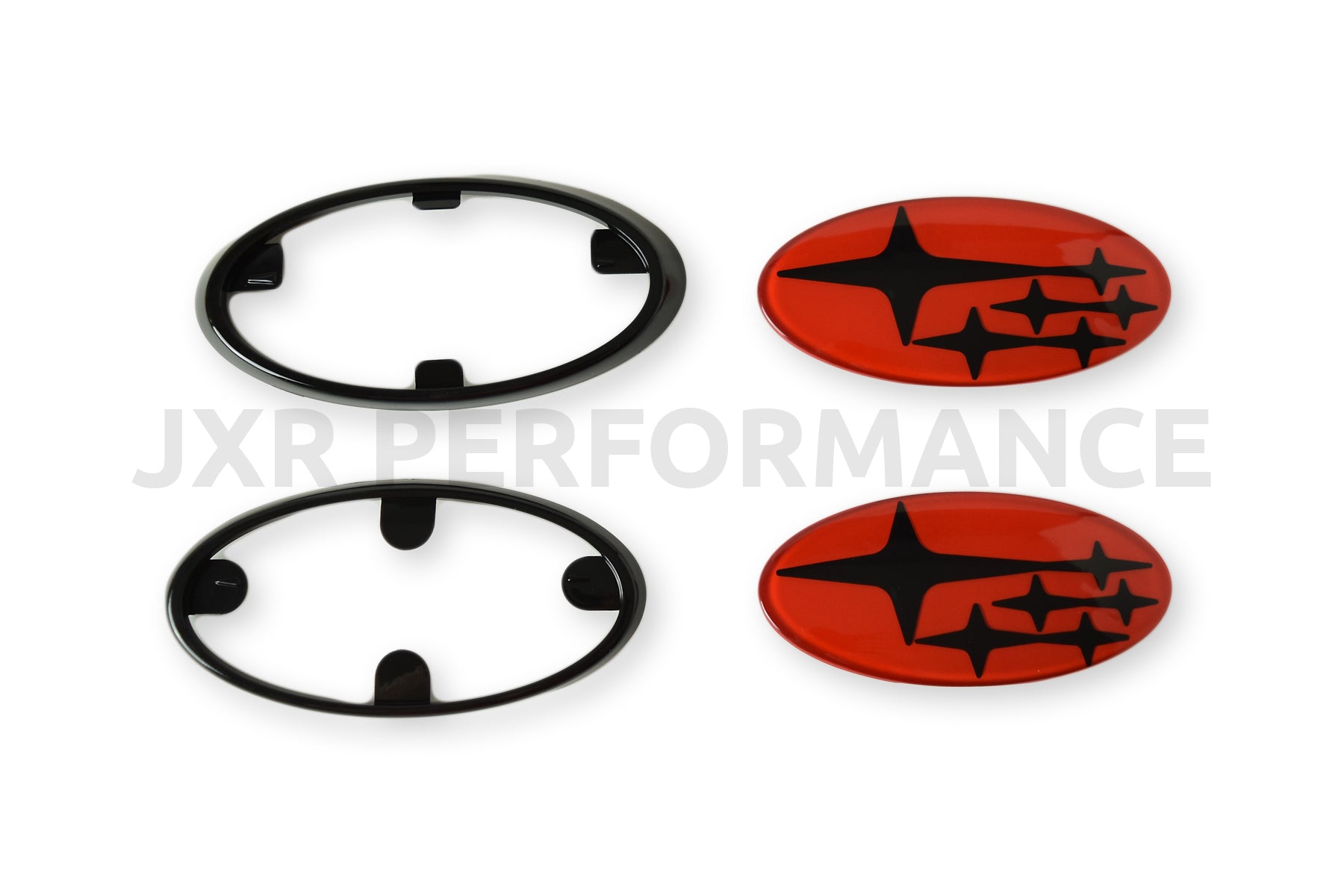 JXR Performance Front and Rear Red Emblems [2015-2021 WRX/STI]