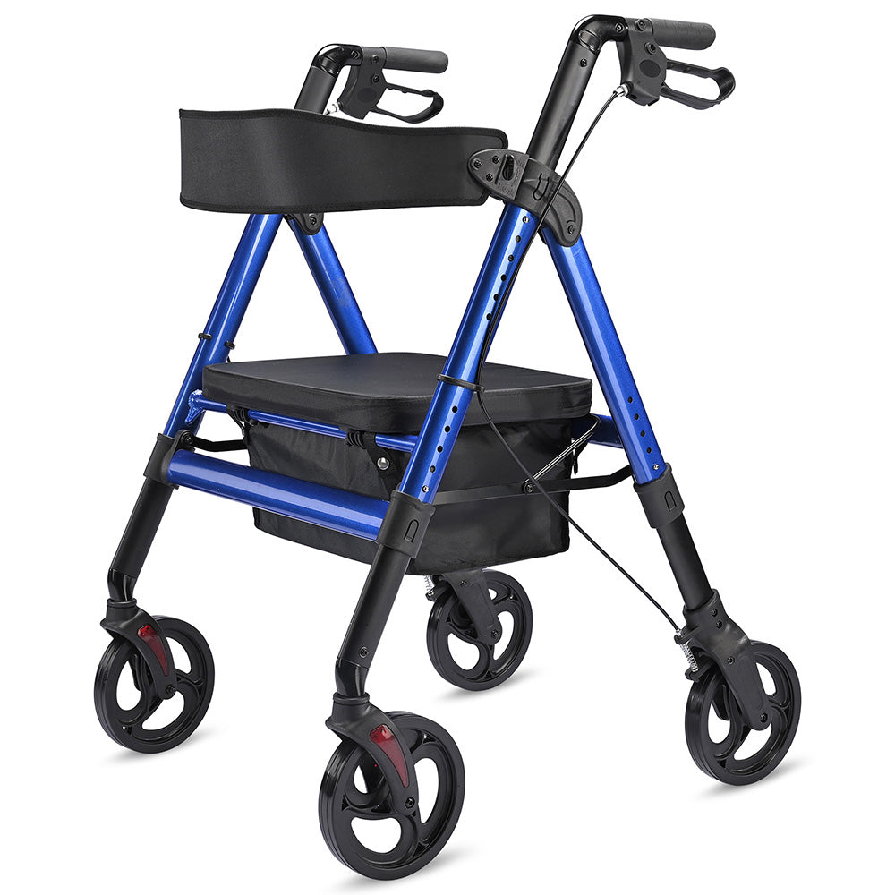 Rollator Aluminum Walker with Seat Back Support 450lbs 8