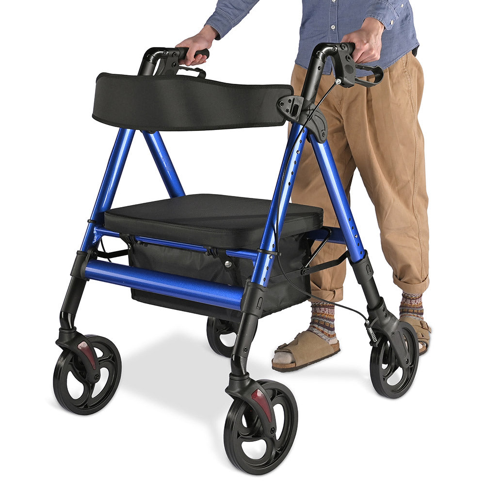 Rollator Aluminum Walker with Seat Back Support 450lbs 8