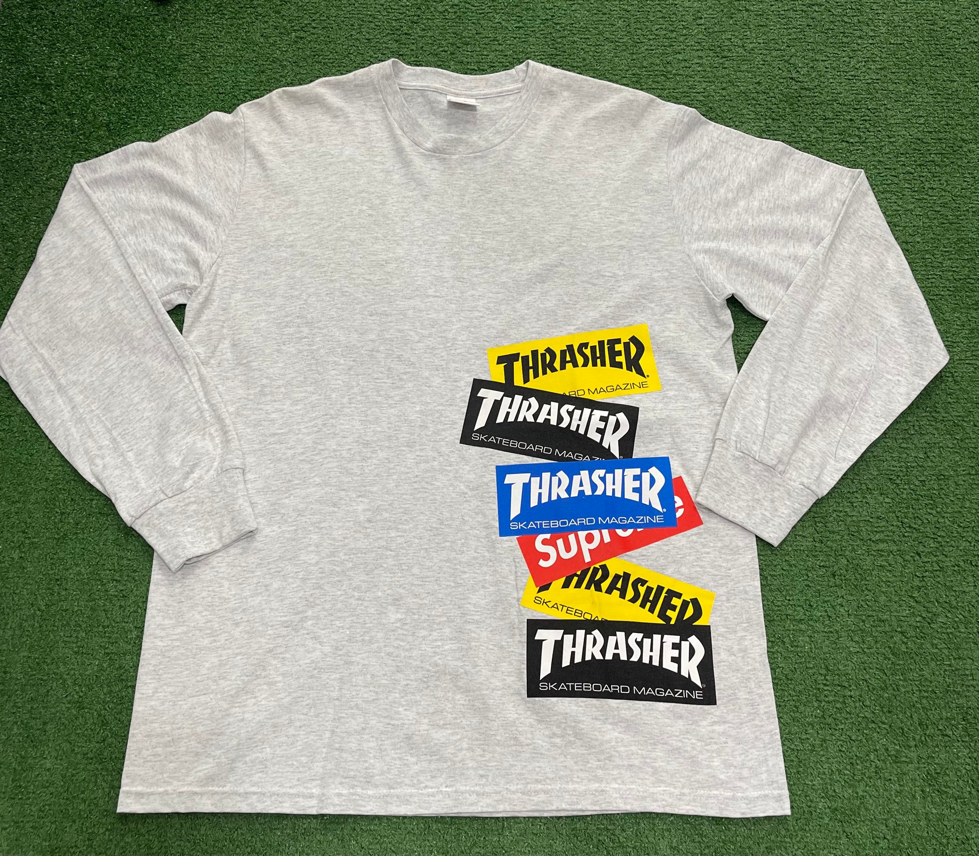 Supreme Thrasher Multi Logo L/S Tee Ash Grey, T-Shirt - Paroissesaintefoy Sneakers Sale Online
