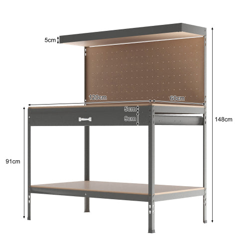 Steel Garage Work Bench Tool Box Storage With Drawers